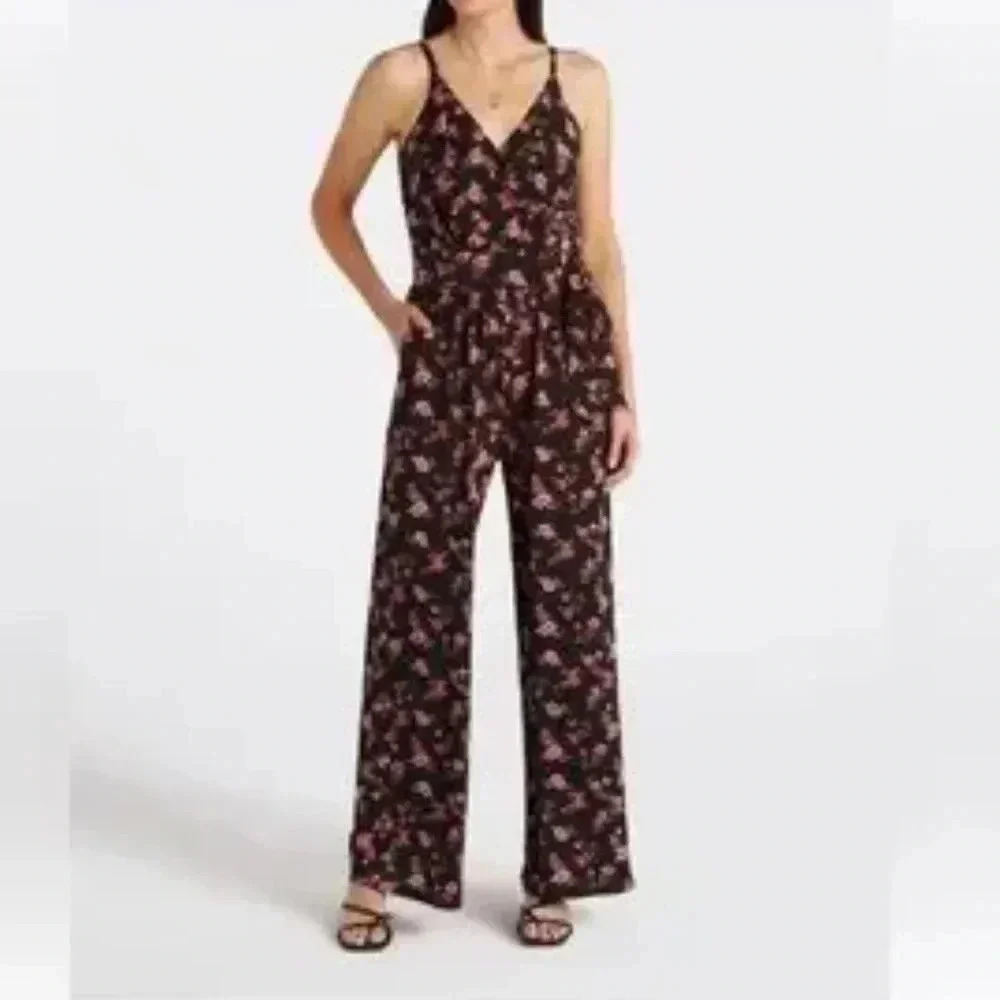 Kayleigh Rochelle Multicolor Floral Knot Wrap Sleevelesss Jumpsuit Size XXL